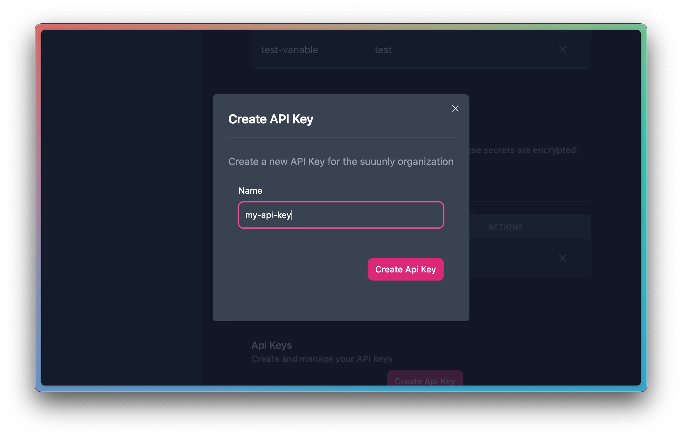 Create API key