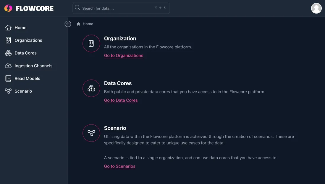 Flowcore account set up