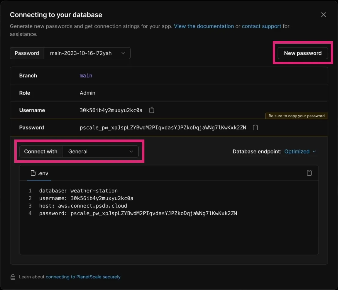 Connect to PlanetScale