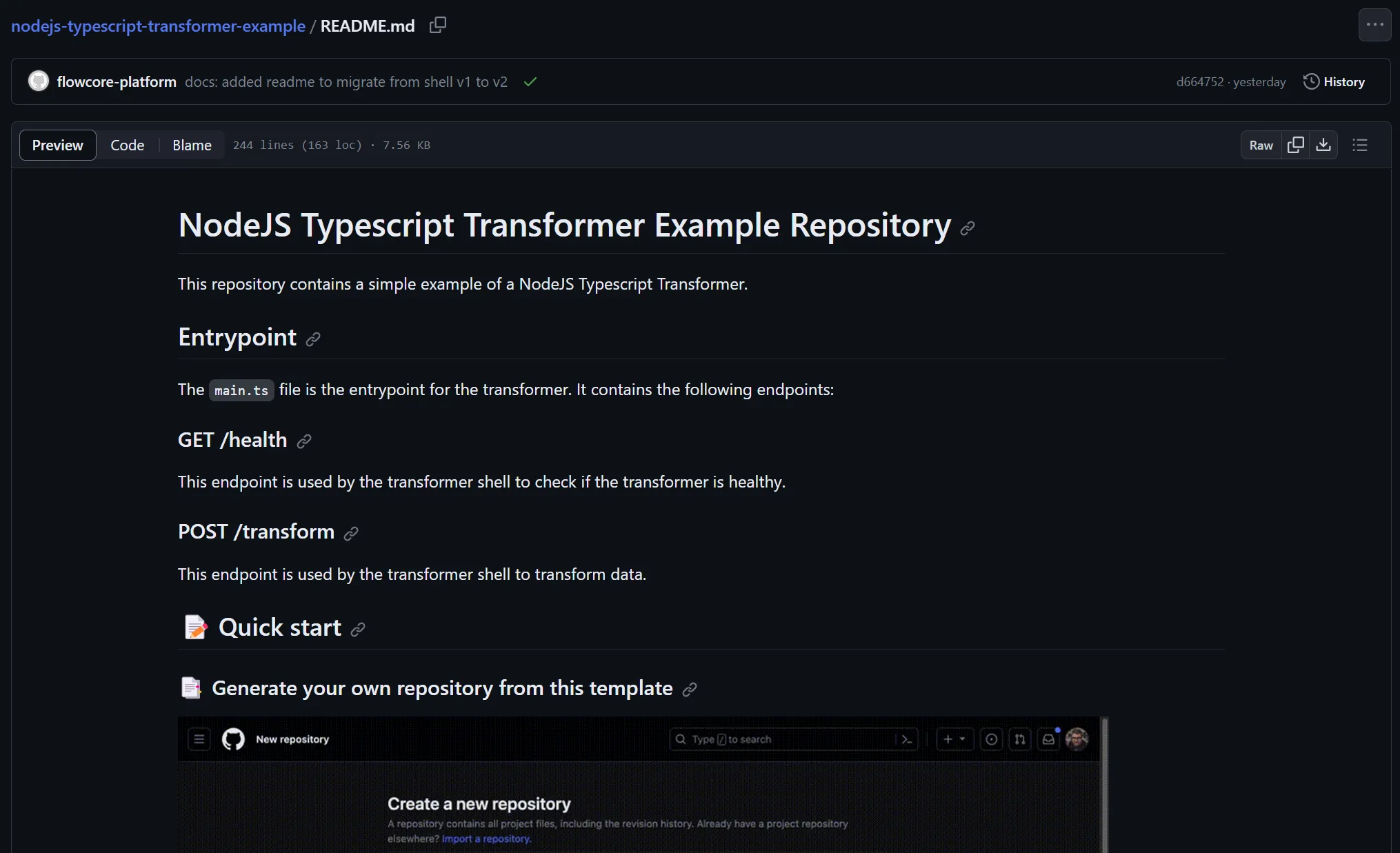 README file to create own repository